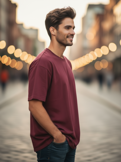 Premium Maroon Oversized Tee