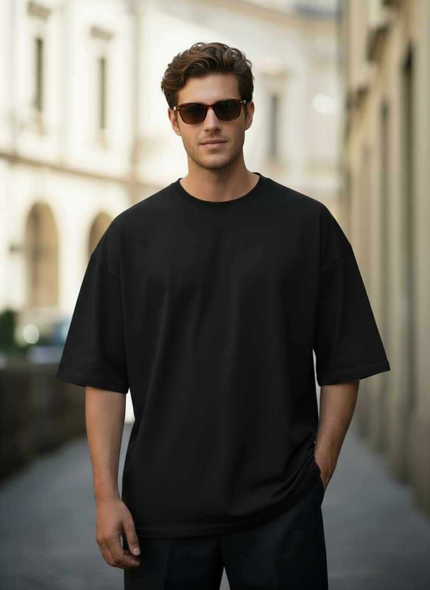 Premium Black Colour Oversized Tee
