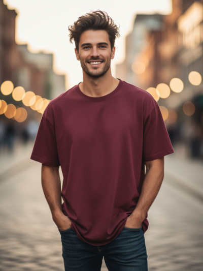 Premium Maroon Oversized Tee